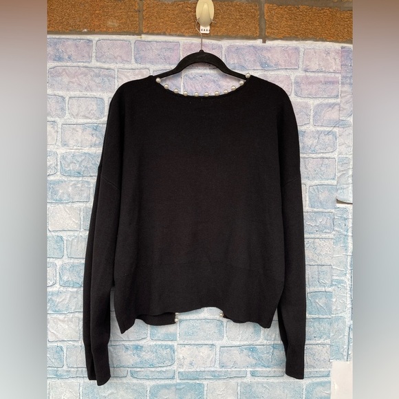 Incashmere  pearl trim wool blend cardigan size XL - Picture 10 of 16